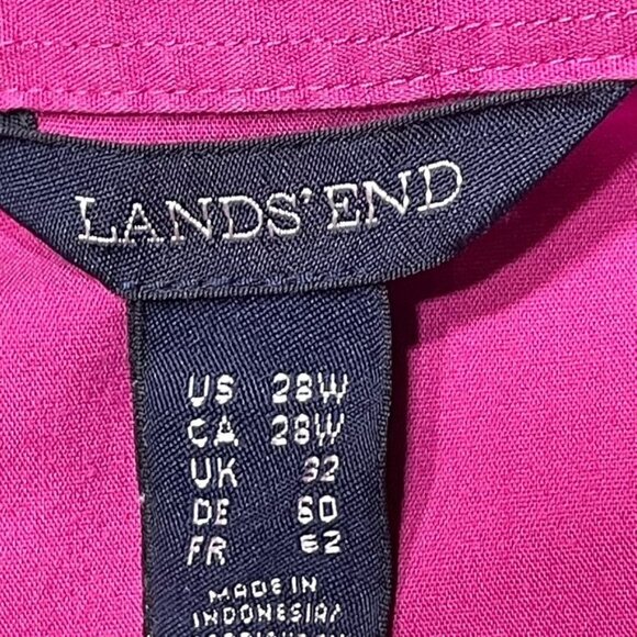 Lands End Womens Button Down Pink Shirt Wing Cuffs Plus Size 26W u - Picture 7 of 8